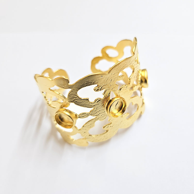 Bracelet Base Blanks Cuff Blanks Adjustable Bracelet Shiny Gold Plated Brass (10mm Blanks) G27035