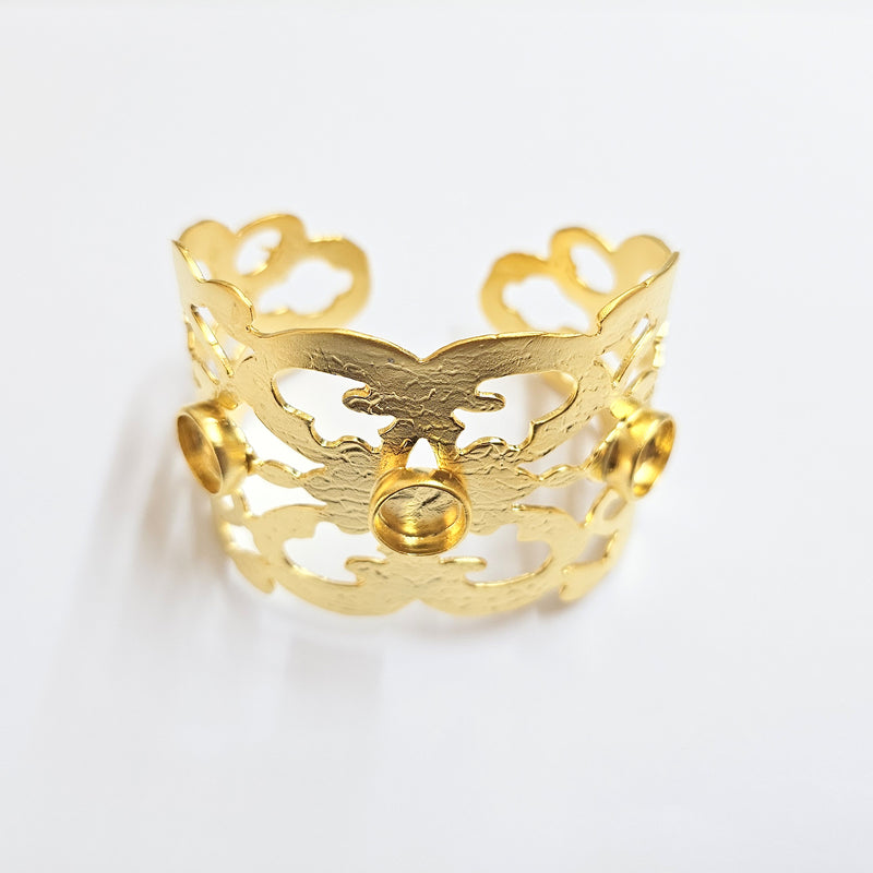 Bracelet Base Blanks Cuff Blanks Adjustable Bracelet Shiny Gold Plated Brass (10mm Blanks) SR901