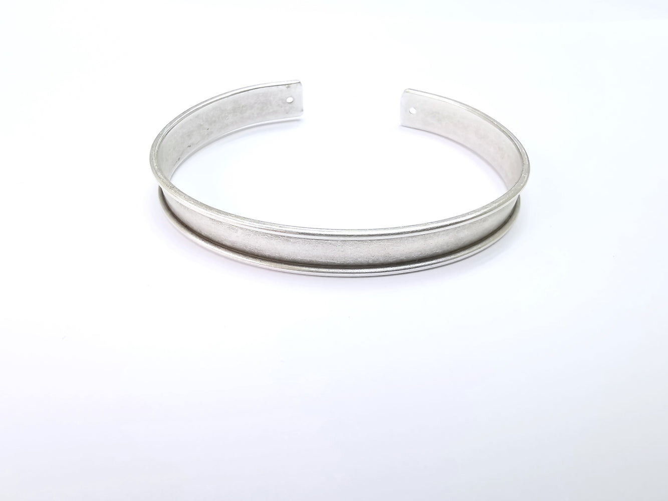 5 Bracelet Blanks Bangle Blanks Cuff Blanks Adjustable Bracelet Blank Antique Silver Plated Brass ( 10mm Blanks ) G17553