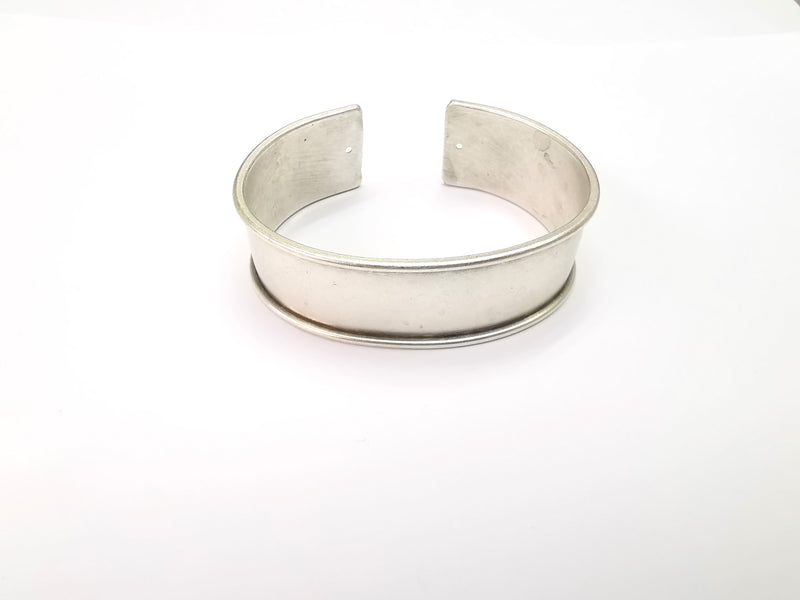 Bracelet Blanks Bangle Blanks Cuff Blanks Adjustable Bracelet Blank Antique Silver Plated Brass ( 20mm ) G8194