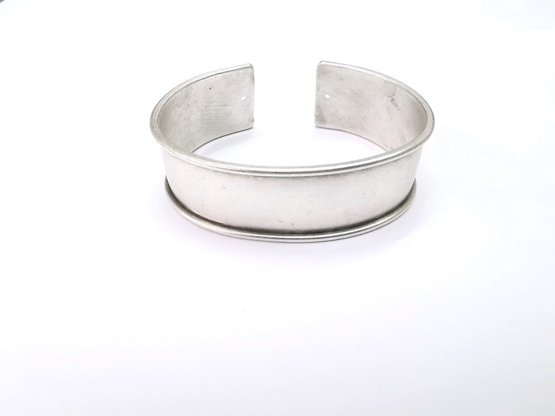Bracelet Blanks Bangle Blanks Cuff Blanks Adjustable Bracelet Blank Antique Silver Plated Brass ( 20mm ) G8194