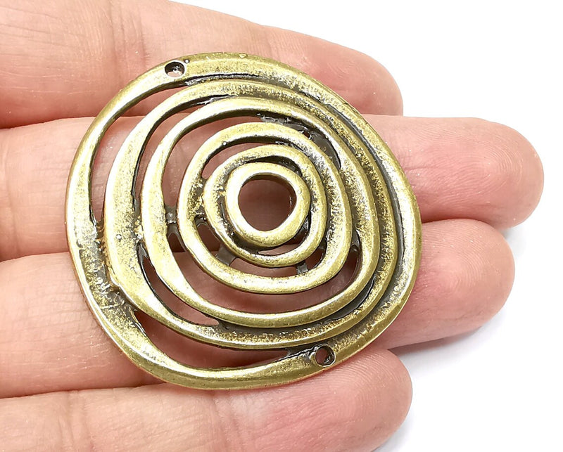 Circles Charms, Connector Antique Bronze Plated (48mm) G33551