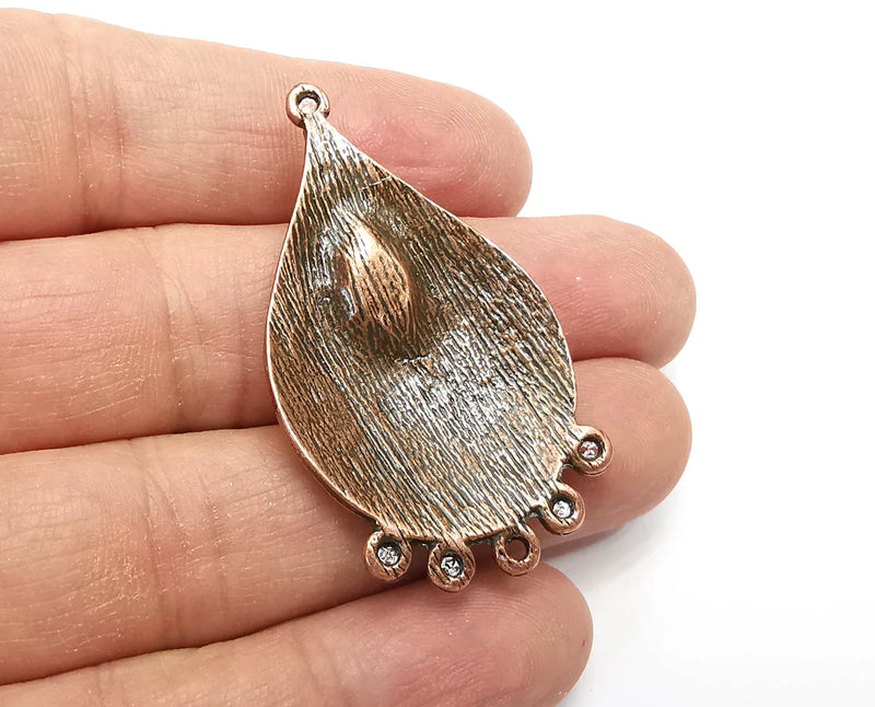 Drop Flower Pendant Blanks, Resin Bezel Bases, Mosaic Mountings, Dry flower Frame, Polymer Clay base, Antique Copper Plated (10x7mm) G33685