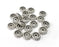 10 Round Rondelle Beads Antique Silver Plated Metal Beads (8mm) G33531