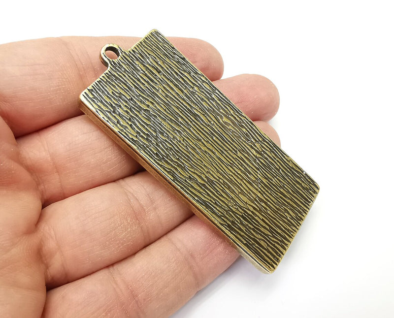 Rectangle Pendant Blanks, Resin Bezel Bases, Mosaic Mountings, Dry flower Frame, Polymer Clay base, Antique Bronze Plated (64x30mm) G33631