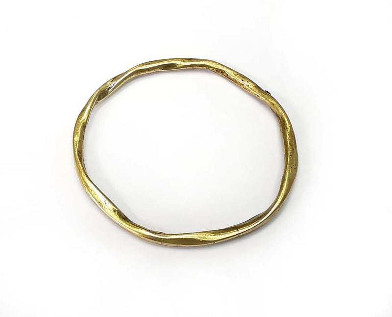 2 Circle Connector Charms, Dangle Charms Antique Bronze Plated Findings (50mm) G33553