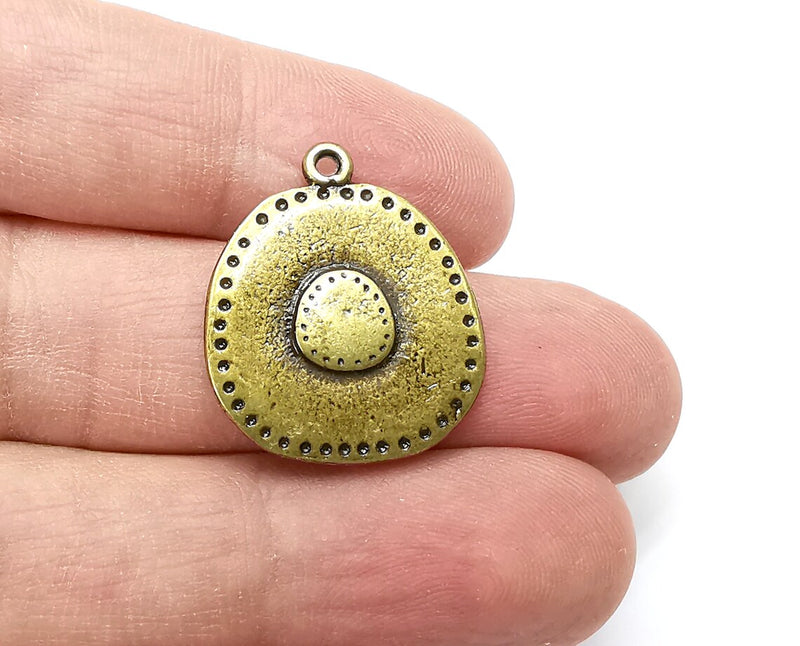 2 Antique Bronze Charms, (Double Sided) Antique Bronze Plated Charms (26x22mm) G33698