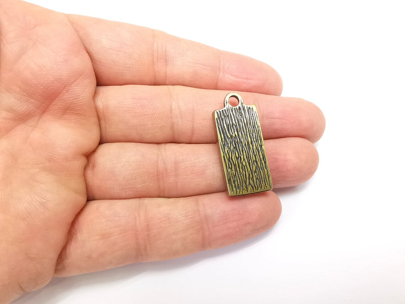 Rectangle Pendant Blanks, Resin Bezel Bases, Mosaic Mountings, Dry flower Frame, Polymer Clay base, Antique Bronze Plated (25x12mm) G33665