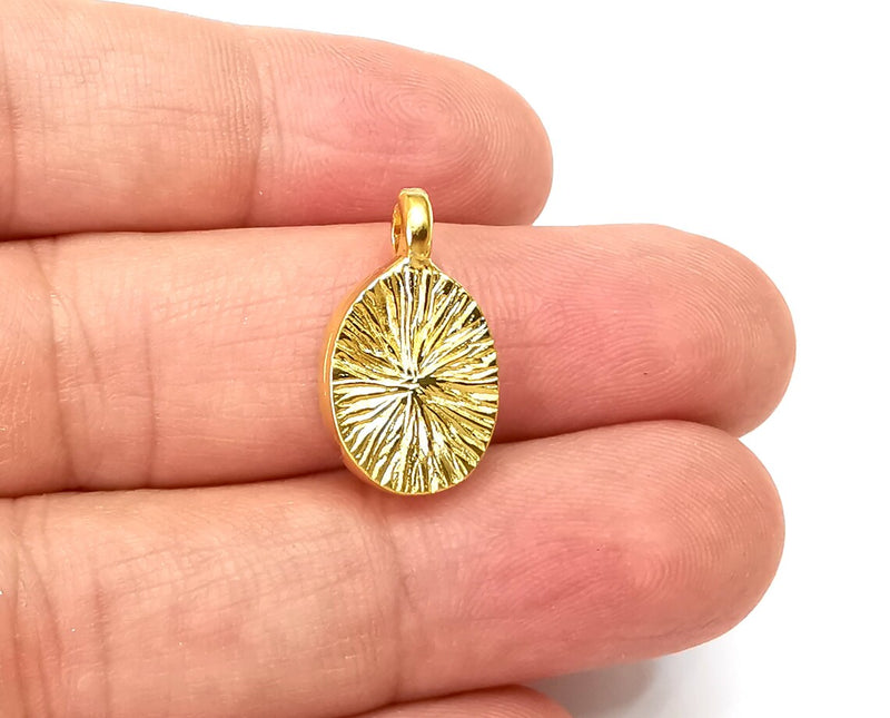Oval Pendant Blanks, Resin Bezel Bases, Mosaic Mountings, Dry flower Frame, Polymer Clay base, Antique Gold Plated (14x10mm) G33747