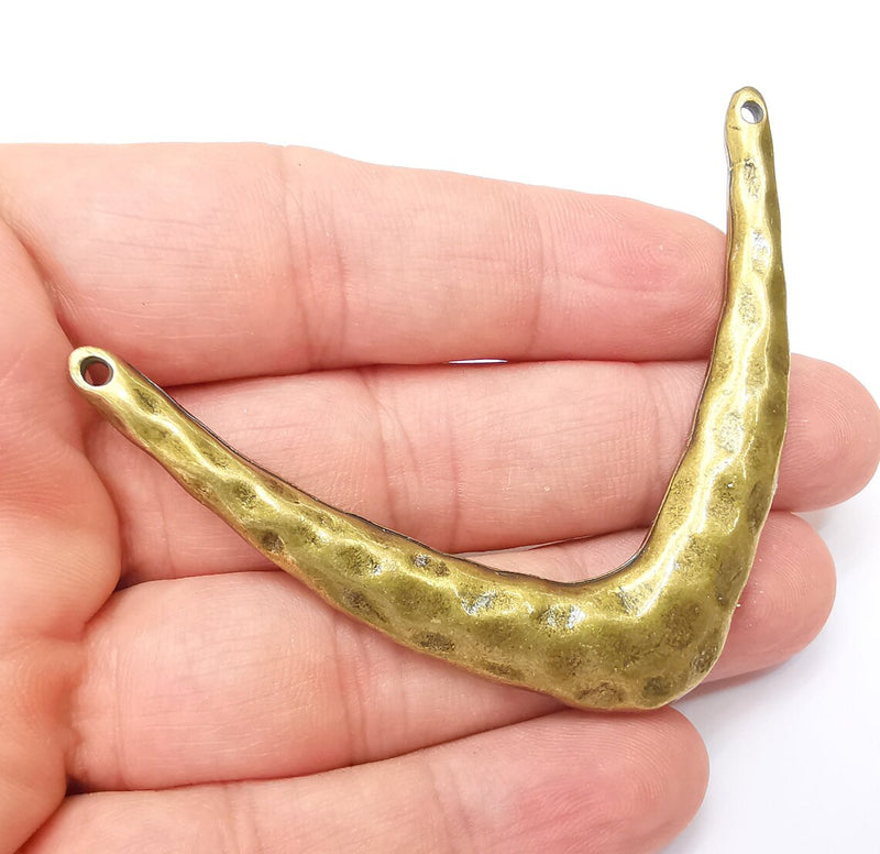 Hammered Large Pendant, Antique Bronze Plated Pendant (76x57mm) G33832