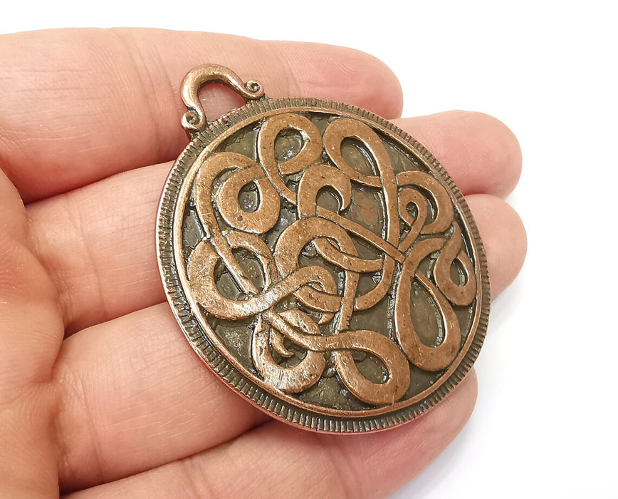 Locket Pendant, Antique Copper Plated Pendant (57x50mm) G33881