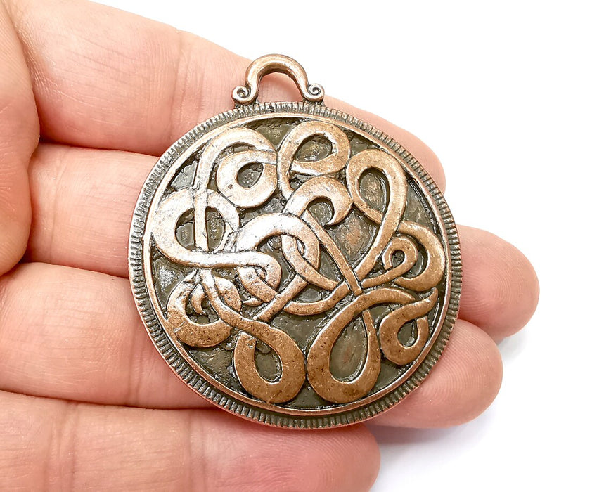 Locket Pendant, Antique Copper Plated Pendant (57x50mm) G33881