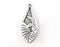 Leaf Drop Charms, Dangle Charms Antique Silver Plated (52x20mm) G33849