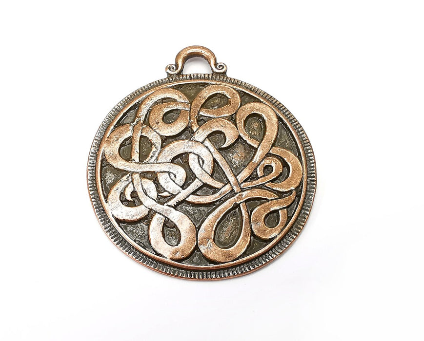 Locket Pendant, Antique Copper Plated Pendant (57x50mm) G33881