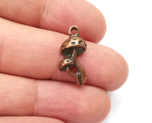 5 Mushrooms Charms Antique Copper Plated Charms (21x12mm) G33890