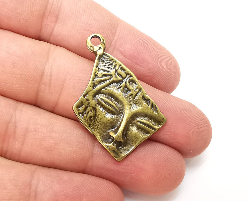Face Mythological Charms Antique Bronze Plated Charms (39x28mm) G33958