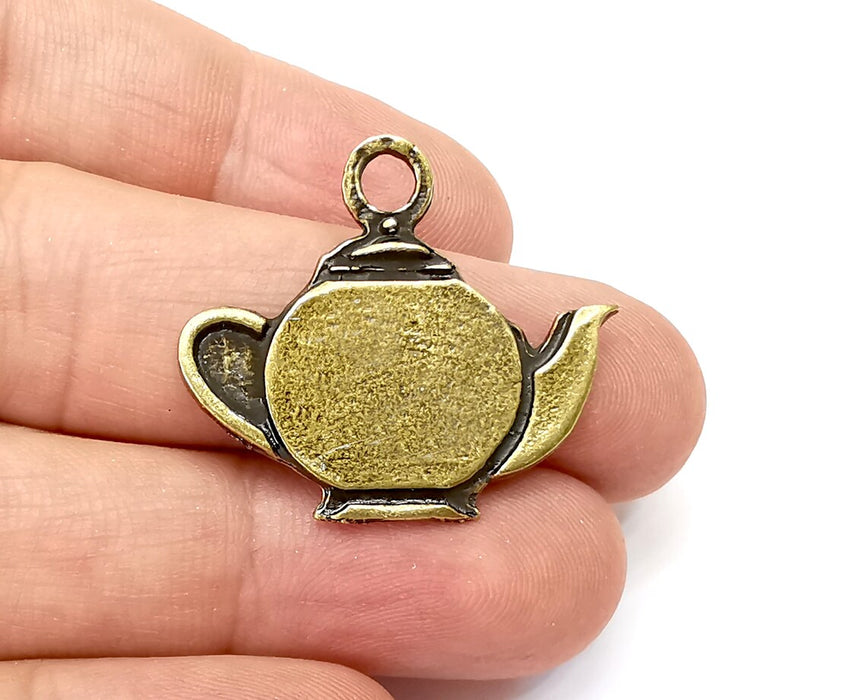 Teapot Charms Antique Bronze Plated Charms (32x28mm) G33923