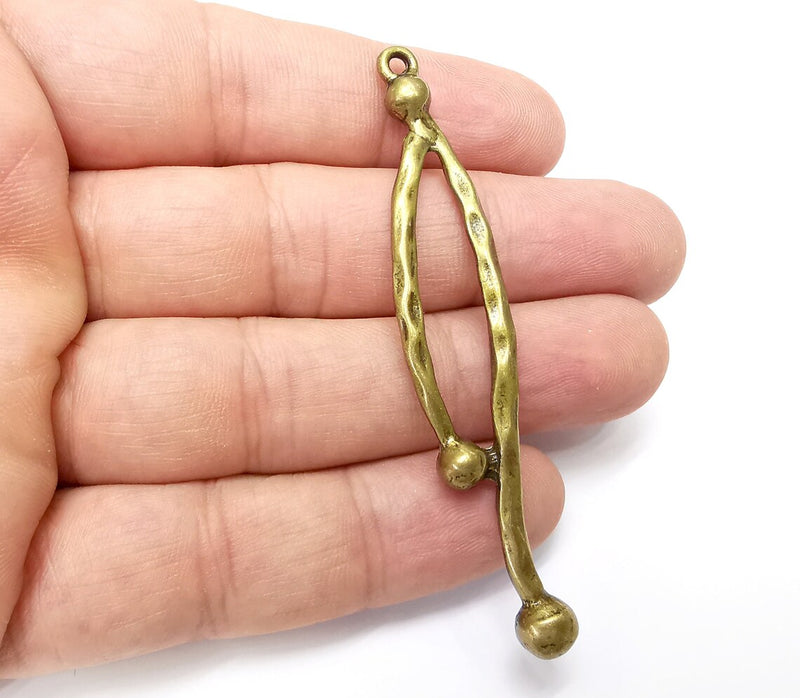 Hammered Stick Charms, Dangle Charms Antique Bronze Plated (77x14mm) G33989