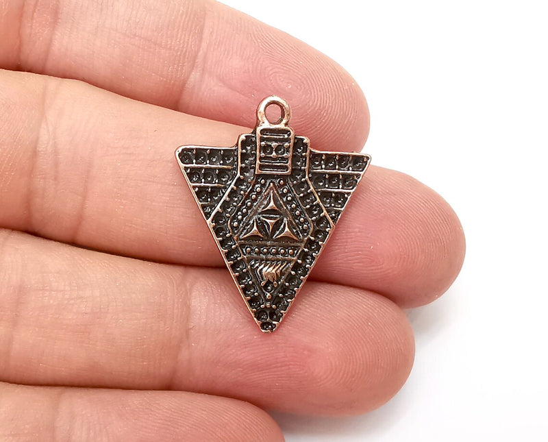 2 Triangle Dangle Charms Antique Copper Plated Charms (28x24mm) G33957