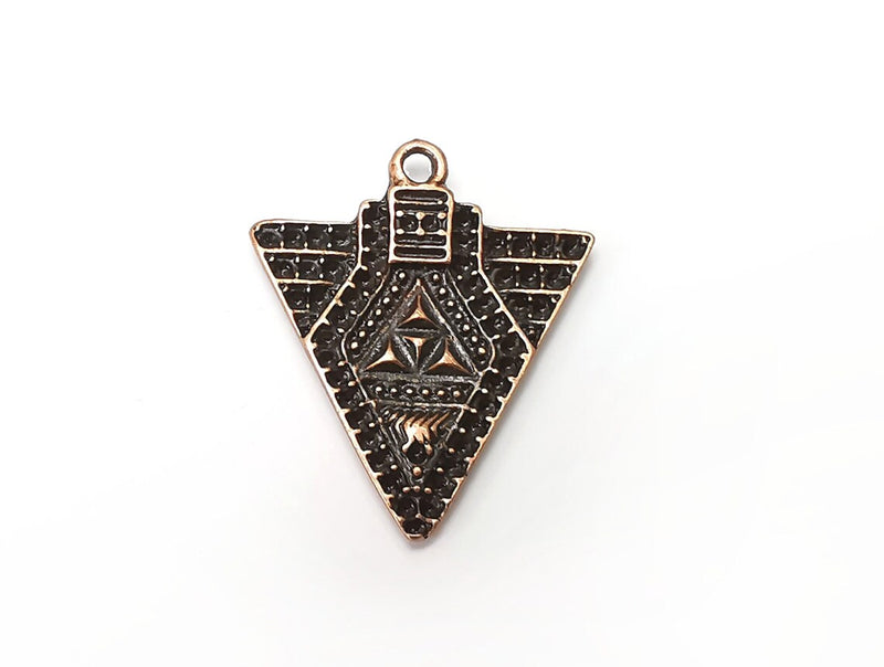 2 Triangle Dangle Charms Antique Copper Plated Charms (28x24mm) G33957