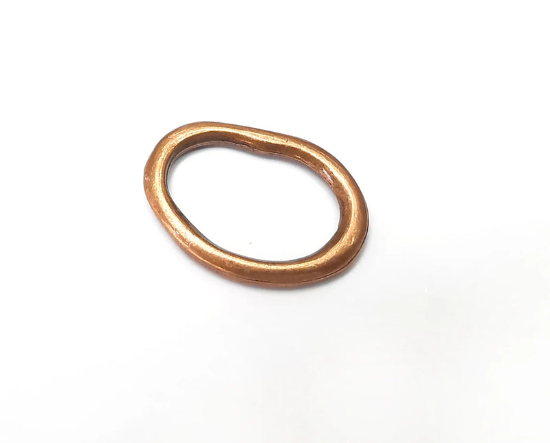 4 Oval Hoop Jewelry Connector Findings Antique Copper Plated Charms (25x18mm) G34012