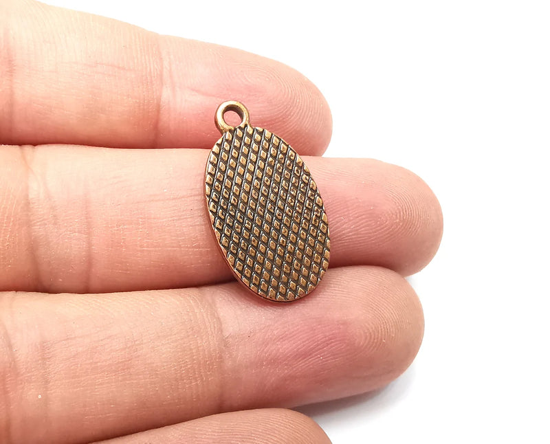 Oval Charm Bezel, Resin Blank, inlay Mounting, Mosaic Pendant Frame, Cabochon Base,Dry Flower Setting,Antique Copper Plated (18x10mm) G34023