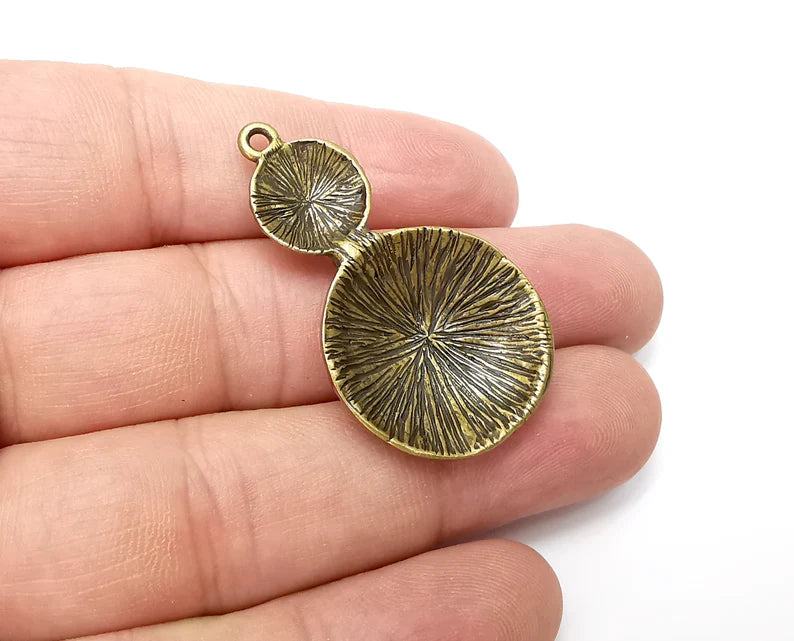 Cup Charms, Antique Bronze Plated Dangle Charms (42x24mm) G34025