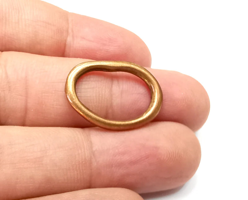 4 Oval Hoop Jewelry Connector Findings Antique Copper Plated Charms (25x18mm) G34012