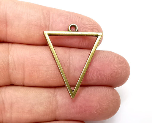Triangle Dangle Charms Antique Bronze Plated Charms (33x26mm) G34027