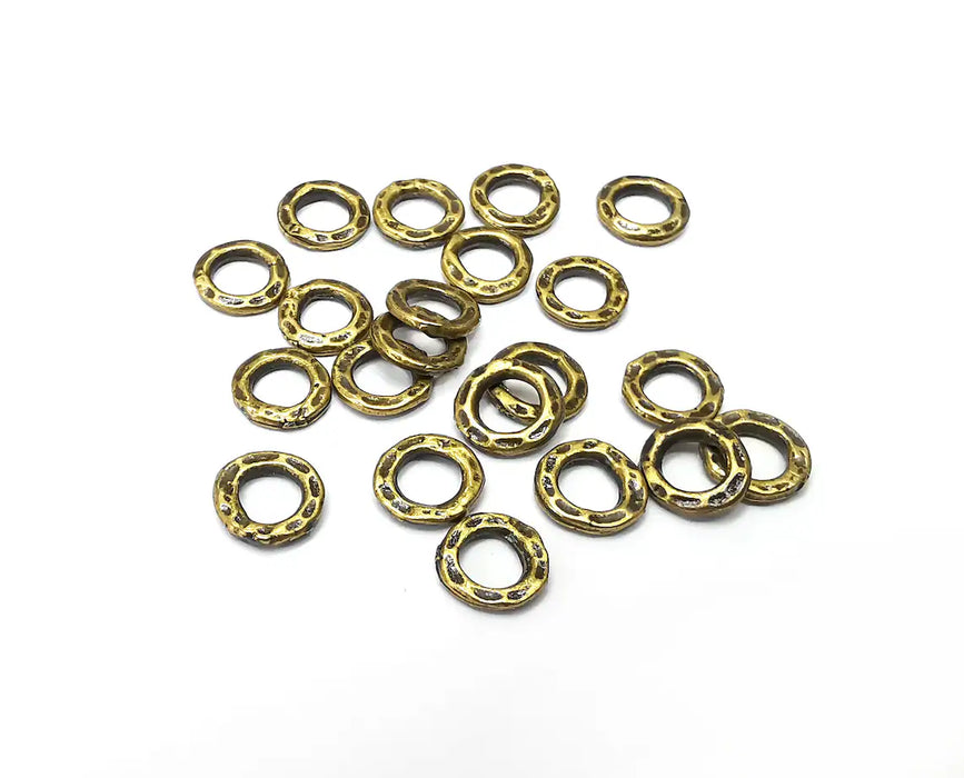 10 Circle Beads Antique Bronze Plated Metal Beads (8mm) G34031