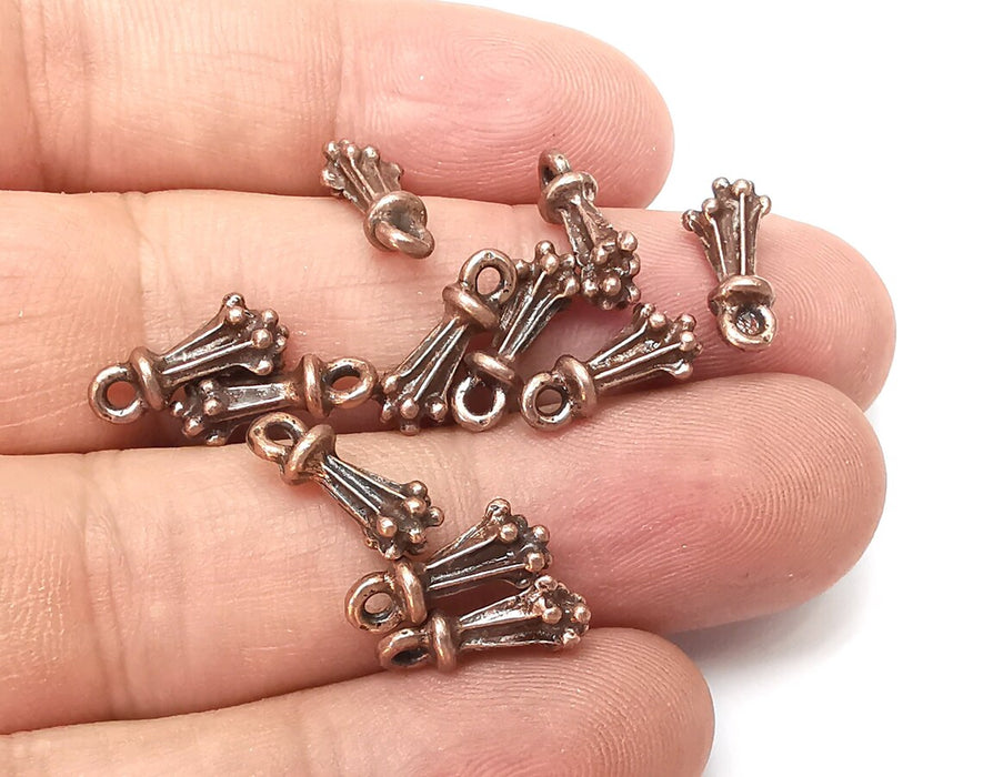 10 Dangle Charms, Antique Copper Plated (14x5mm) G34032