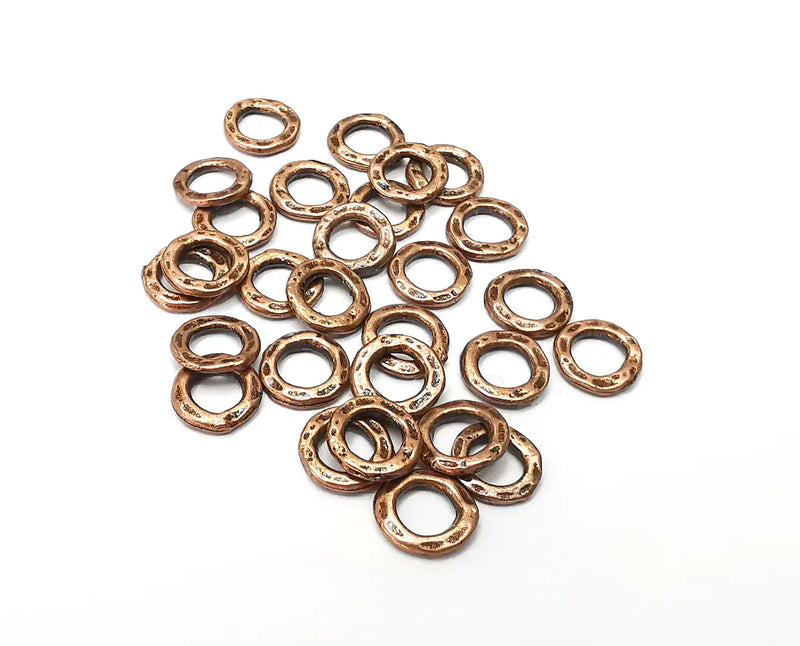 10 Circle Beads Antique Copper Plated Metal Beads (8mm) G34973