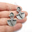 Starfish Earring, Dangle Earring Blank, Antique Silver Plated Brass Earring Base (8mm blanks ) G34080