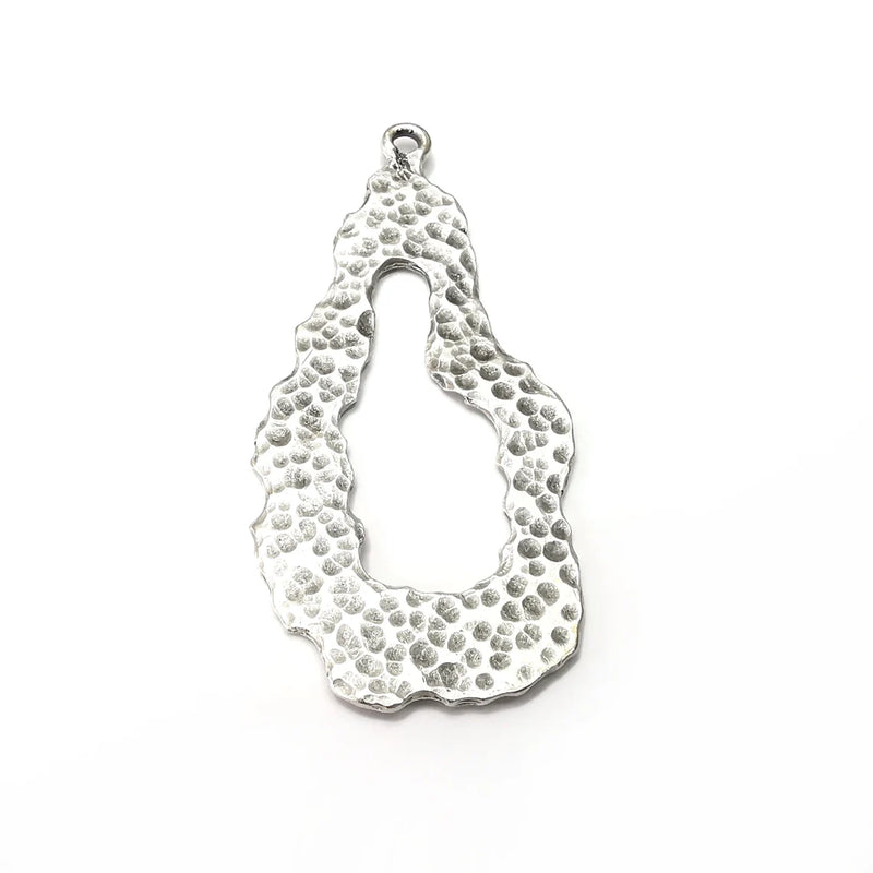 Organic Charms, Antique Silver Plated Pendant (71x34mm) G34122