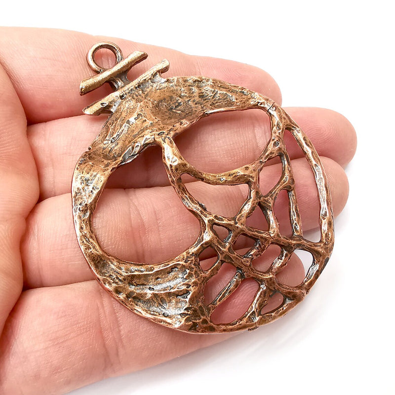 Skull Pendant, Charms Antique Copper Plated (74x59mm) G34226