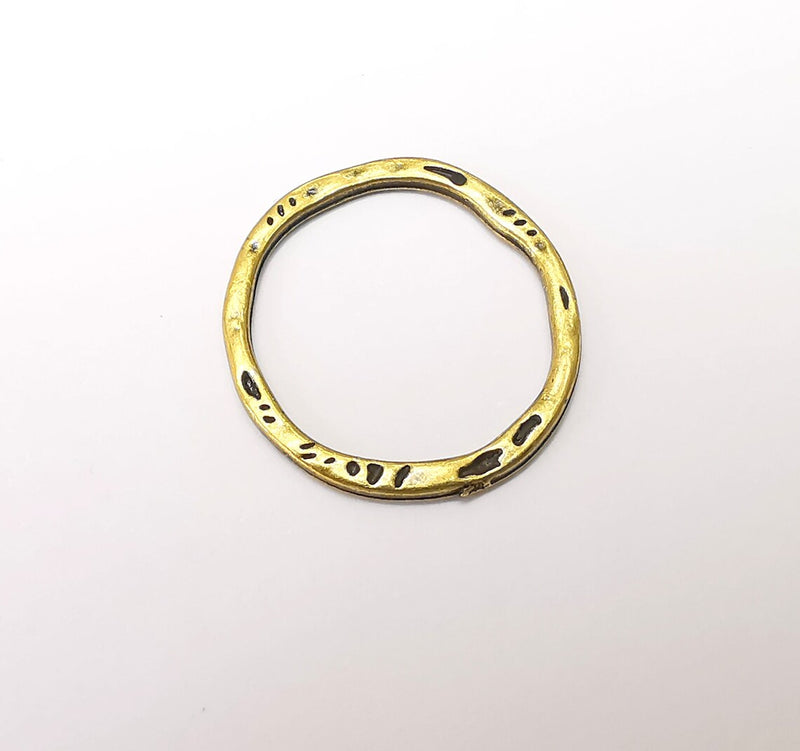 5 Striped Circle Findings Antique Bronze Plated Circle (25 mm) G34229