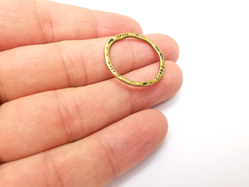 5 Striped Circle Findings Antique Bronze Plated Circle (25 mm) G34229