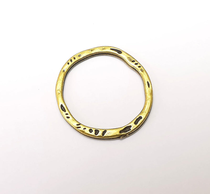 5 Striped Circle Findings Antique Bronze Plated Circle (25 mm) G34229