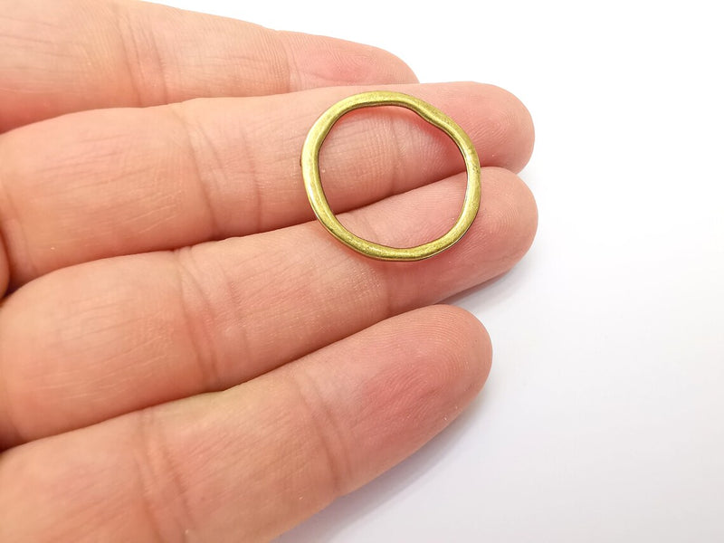 5 Striped Circle Findings Antique Bronze Plated Circle (25 mm) G34229