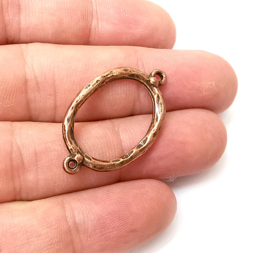 2 Copper Oval Connector Findings Antique Copper Plated Circle (35x21mm) G34237