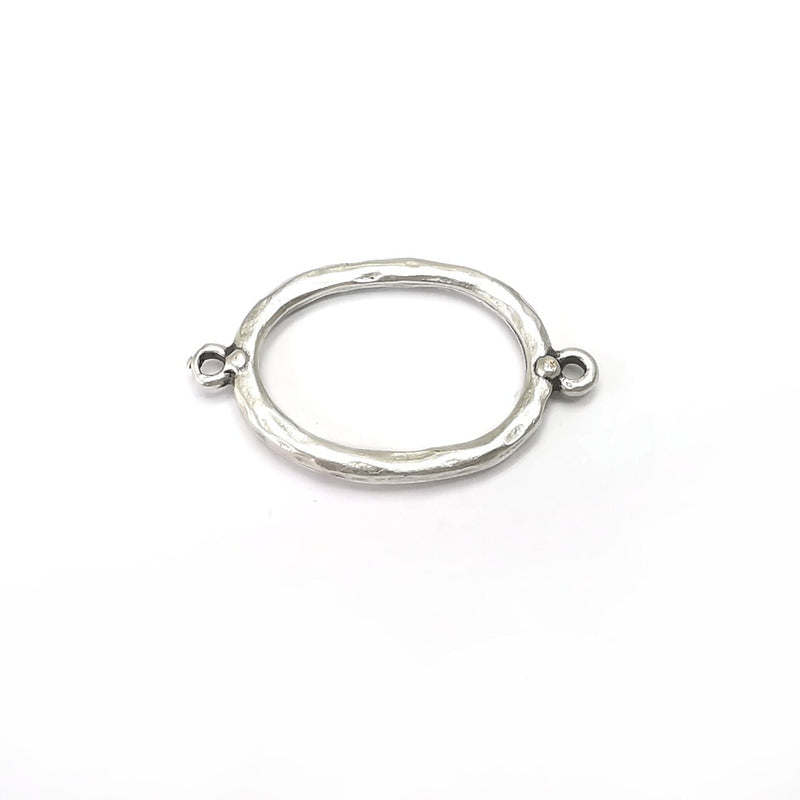 Oval Connector Charms, Dangle Charms Antique Silver Plated (35x21mm) G34296