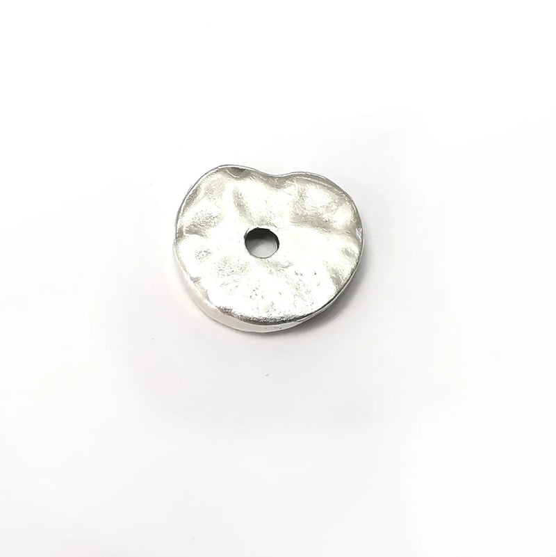Disc, Middle Hole Charms, Antique Silver Plated Charms (16mm) G34307