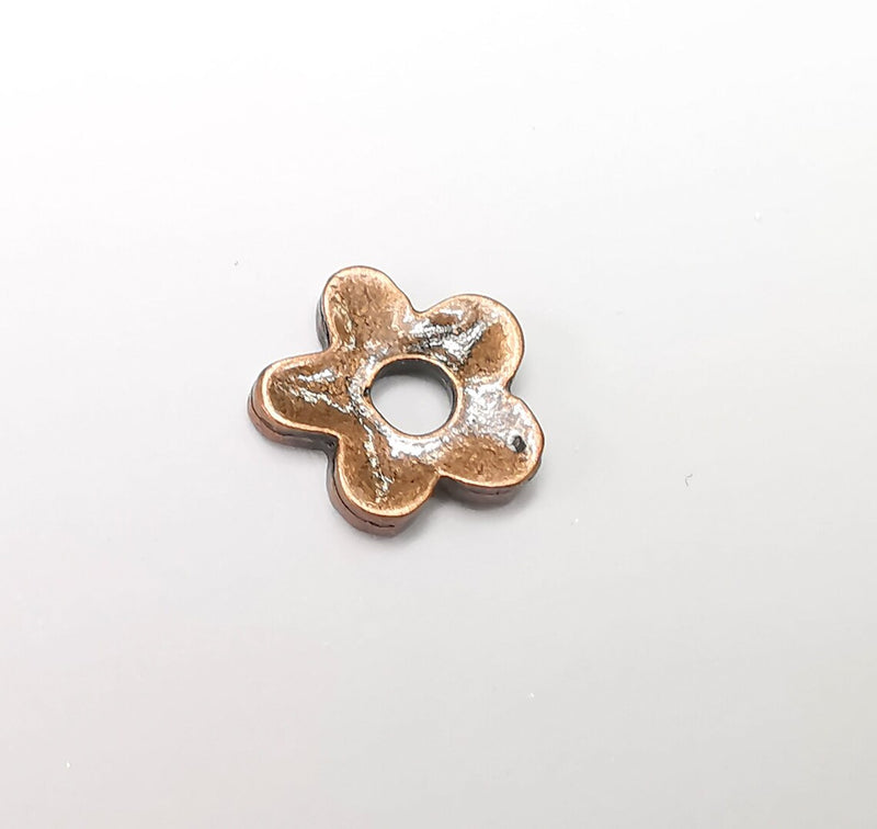 Flower Beads Antique Copper Plated Beads (14mm) G34361