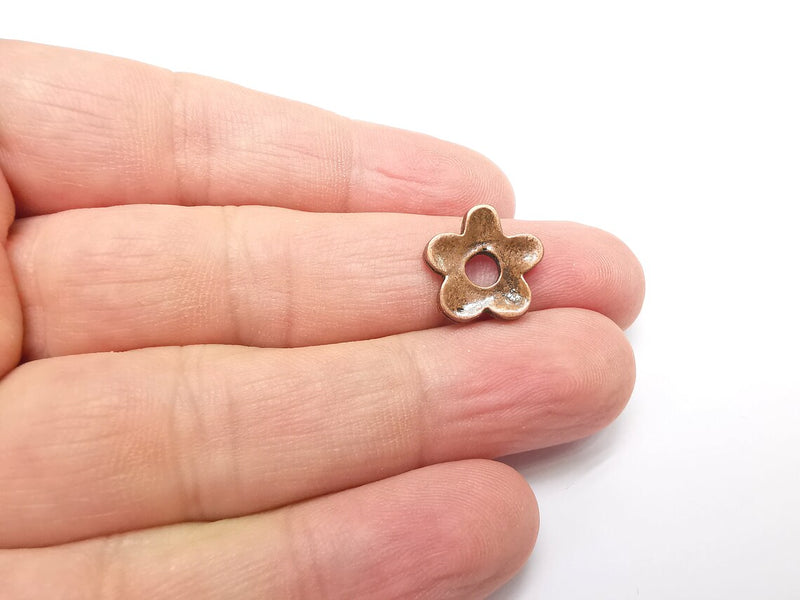Flower Beads Antique Copper Plated Beads (14mm) G34361