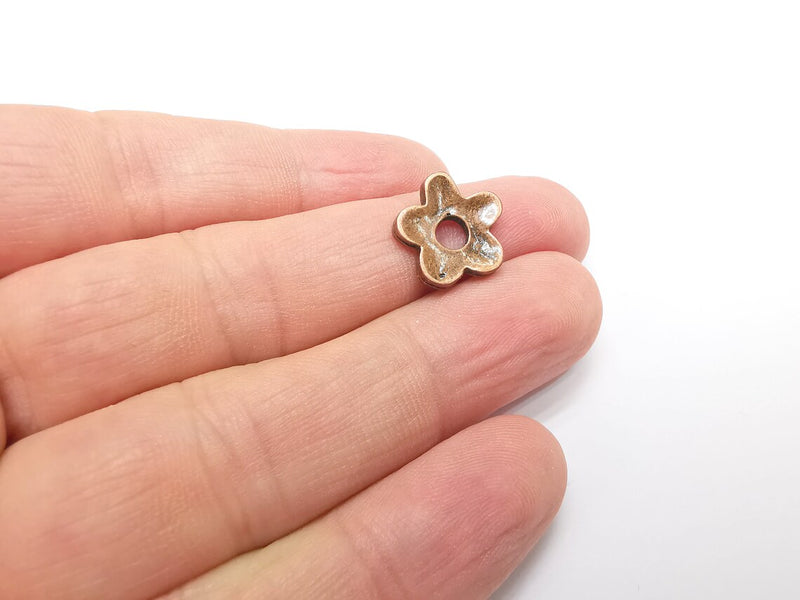 Flower Beads Antique Copper Plated Beads (14mm) G34361