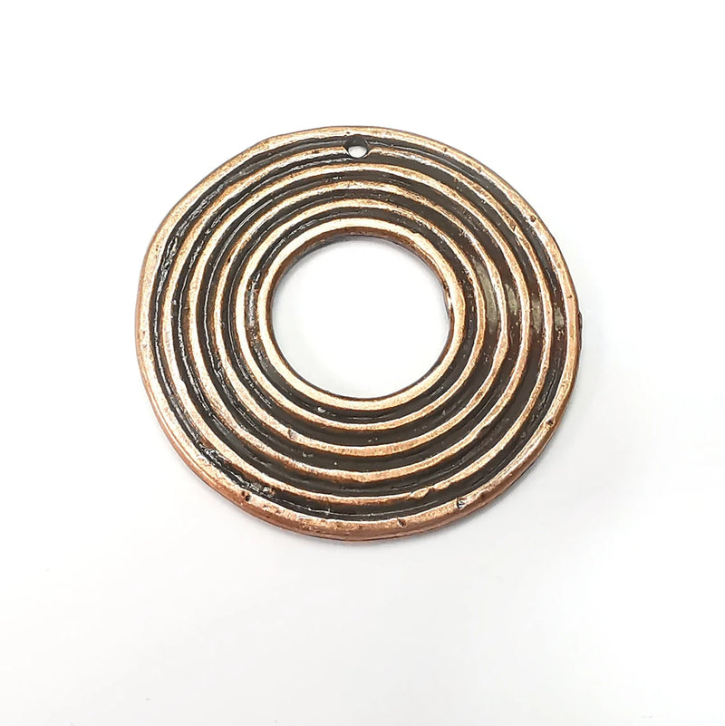 Circles Charms, Antique Copper Plated Charms (39mm) G34384
