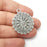 Star Round Charms, Antique Silver Plated (39x33mm) G34309