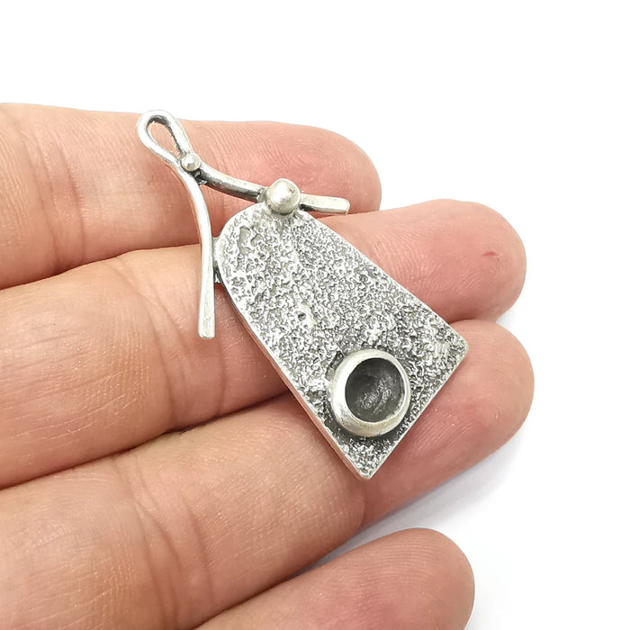 Pendant Blanks Oval , Resin Bezel Bases, Mosaic Mountings, Dry flower Frame, Polymer Clay base, Antique Silver Plated (8x6mm) G34416
