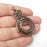 Flower Pendant Blank Bezel Setting Blank Antique Copper Plated Pendant (20mm) G34381