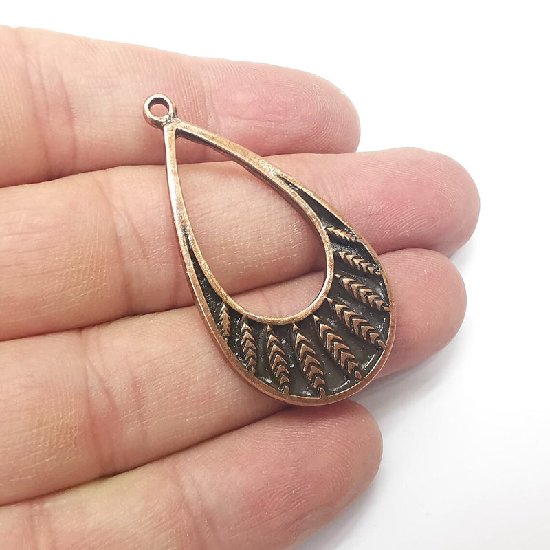 Drop Charms, Antique Copper Plated (46x25mm) G34522